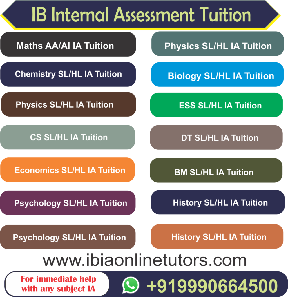 IB Chemistry HL IA Tuition